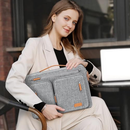 MOSISO 360 Protective Laptop Case 15 inch, Laptop Sleeve | Compatible with MacBook Air 15 M5 M4 M3 M2, Dell XPS, Side Open Carrying Computer Bag with 5 Accessory Pockets&Belt, Gray - color: Gray, size: 15 inch