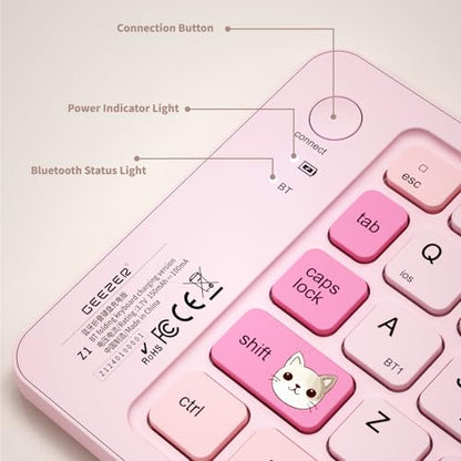 Foldable Compact Keyboard, Portable Bluetooth Keyboard with, Pocket-Sized Wireless Travel Keyboard, for iPad, iPhone, Smartphone, Tablet and Laptop