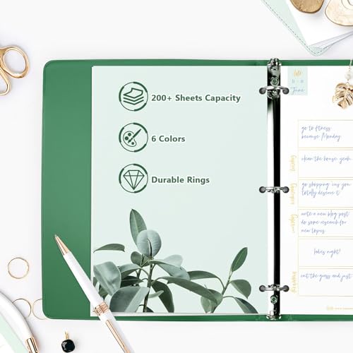 COMIX 3 Ring Binder 1 inch with Clear View Cover, 1" View Binder Holds 200 Sheets of US Letter Size Paper, 6 Pack (Green) - color: Green, size: 1 inch, style: 6-Pack