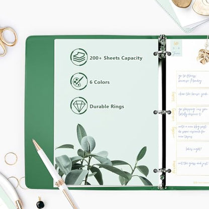 COMIX 3 Ring Binder 1 inch with Clear View Cover, 1" View Binder Holds 200 Sheets of US Letter Size Paper, 6 Pack (Green) - color: Green, size: 1 inch, style: 6-Pack