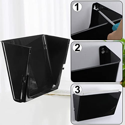 Colarr 8 Pcs Wall File Holder Organizer Plastic Wall Mount Mail Organizer with Screws Single Pocket Hanging Folder Paper Magazine Holder for Walls Office Home Classroom(Black) - color: Black