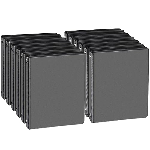 CIXILDTS 0.5-inch Round Ring Binder, Durable 1/2" 3 Ring Binder Fit Letter Size Paper, Presentation View Binders, Black,12-Pack - color: Black, size: 0.5", style: 12-Pack