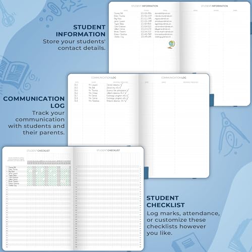 Clever Fox Teacher Planner, School & Homeschool Book, A4 Size Mystic Blue | Undated, 8.5x11, lay-flat binding, heavy-duty hardcover, teacher lesson weekly & daily planner, homeschool supplies - color: Mystic Blue, size: A4 (8.5" x 11")