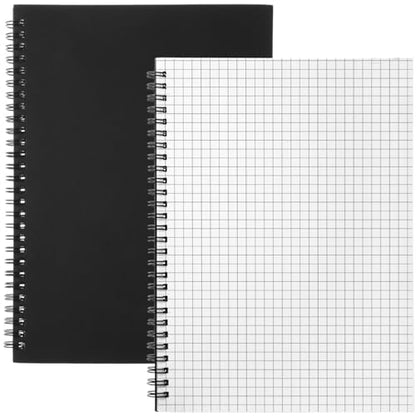 Resurhang 2 Pack B5 Graph Paper Spiral Notebooks 7.3" x 10" Grid Notebooks 160 Pages 4 Squares Per Inch Graphing Paper Quad Ruled for Engineering Work Math School