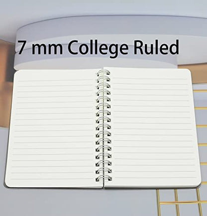 Yansanido Spiral Notebook, 8 Pcs 4 Color A6 Size Thick Plastic Hardcover 7mm College Ruled Paper 80 Sheets (160 Pages) Journal for School and Office Supplies (8 Pcs A6) - size: 8 Pcs A6