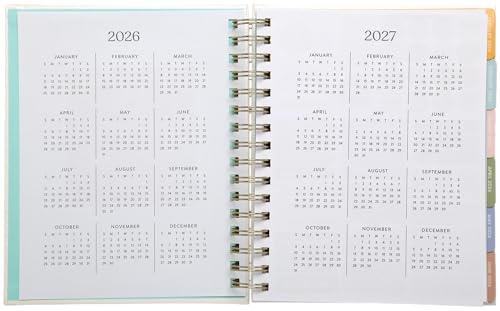 WORLD TRAVELER 2026 Planner Weekly & Monthly Hardcover Spiral Agenda | Hardcover Spiral Lay-Flat Binding, Weekly and Monthly Planning Pages, January to December 2026, 7x8.75 Compact Format - color: White/Can happen