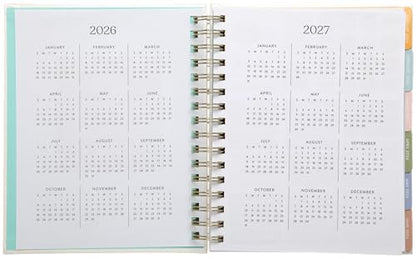 WORLD TRAVELER 2026 Planner Weekly & Monthly Hardcover Spiral Agenda | Hardcover Spiral Lay-Flat Binding, Weekly and Monthly Planning Pages, January to December 2026, 7x8.75 Compact Format - color: White/Can happen