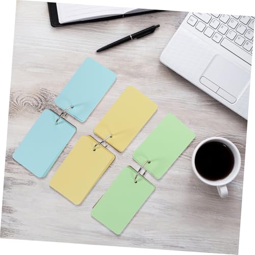 SHERCHPRY 50sheets Blank Learning Flash Cards with Binder Rings Memo Cards for Note-taking and Study for Students Office Use and Diy Projects