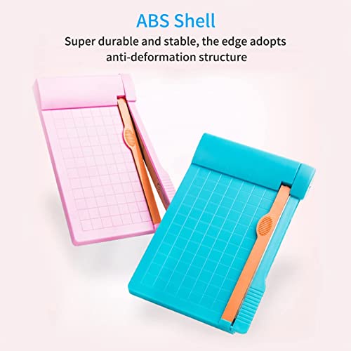 Paper Cutter Mini Paper Trimmer Guillotine Cutter 6 Inch (160mm) Grid Line Panel Scale Paper Cutter for Craft Paper Photo and Cardstock Label Craft Supplies for Office Home School (Blue) - color: Blue