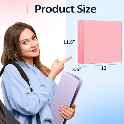 Sooez BinderX Extra Durable 3 Inch 3 Ring Binder, D-Ring Large Binders, Holds 670 Sheets of 8.5x11 Paper, Customizable View Cover with 2 Inside Pockets, School & Office Supplies, Lavender | Holds 670-Sheet of 8.5x11 Paper, Extra Durable, PVC-Free, Clear V