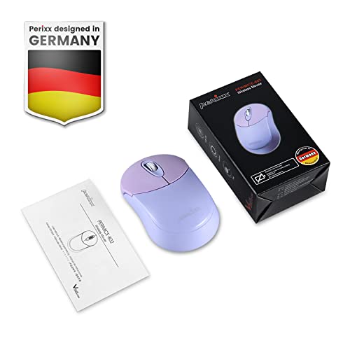 Perixx PERIMICE-802PP Wireless Bluetooth Mouse - Portable Design - Compatible with Windows, iOS, and Android PC, Laptop, Tablet, and Smartphone - Purple - color: Purple, size: Pack of 1