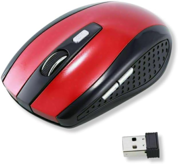 Wireless Mouse - Wireless Mouse for Laptop, 2.4GHz Wireless Mouse with USB Receiver, Ergonomic Mouse with 1600 DPI Optical Resolution, Compatible with Computer & Chromebook - color: Red