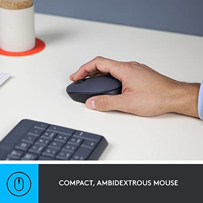 Logitech MK235 Full Size Wireless Keyboard and Mouse Combo | Full size keyboard with spill-resistant design, compact ambidextrous mouse, connect via single included USB-A Nano Receiver