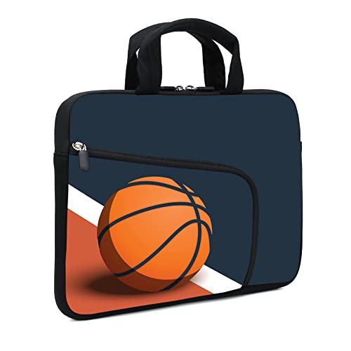 Laptop Sleeves 14 15 15.4 15.6 Chromebook Case Notebook Sleeve PC Messenger Bag Tablet Case Neoprene Handle Sleeve for Men Women, Two Pockets (Basketball) - color: Basketball