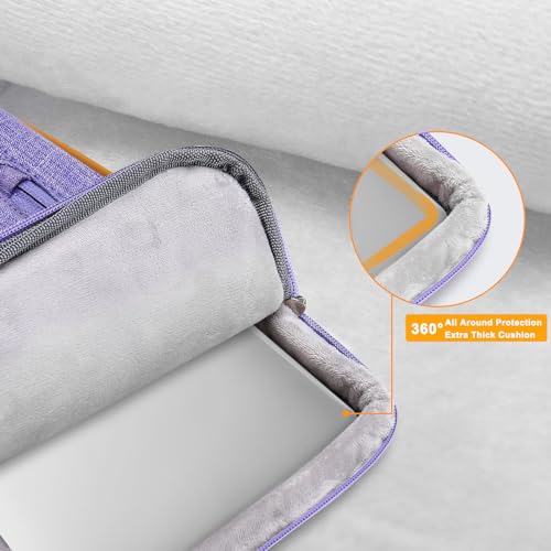 MOSISO 12.9 inch Tablet Sleeve Case for iPad Pro 13 M4 & iPad Air 13 M3 M2, iPad Pro 12.9 M2 M1 6/5th with Magic Keyboard&Smart Keyboard Folio, Side Open Carrying Bag with 4 Zipper Pockets, Purple - color: Purple, size: 12.9 inch