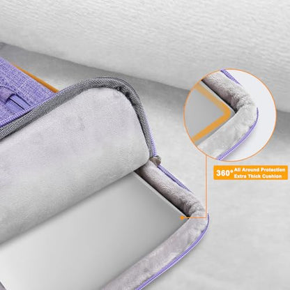 MOSISO 12.9 inch Tablet Sleeve Case for iPad Pro 13 M4 & iPad Air 13 M3 M2, iPad Pro 12.9 M2 M1 6/5th with Magic Keyboard&Smart Keyboard Folio, Side Open Carrying Bag with 4 Zipper Pockets, Purple - color: Purple, size: 12.9 inch