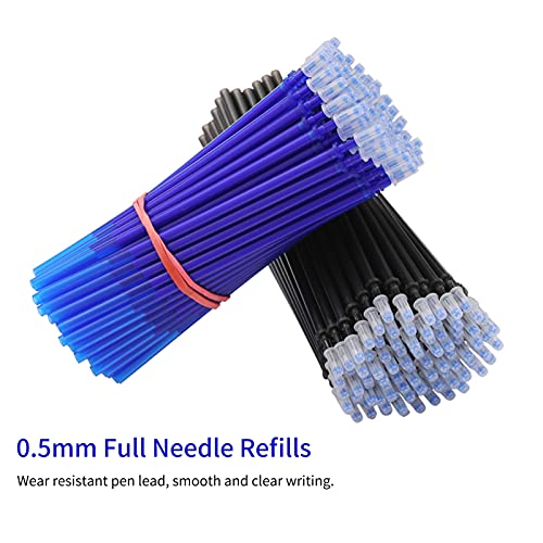 20 Pieces Blue Ink Erasable Gel Ink Pen Refills Fine Point 0.5mm Replaent Gel Pen Refills for Erasable Pens Office Scol Writing Stationery Supplies