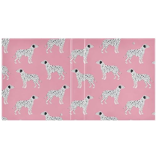 Black Dot Dalmatian Dog Pink Binder 1.5 Inch Binder with Clipboard&Pockets, Hardcover Binders 3 Ring, Heavy Duty Large File Folder for Office School Supplies - Holds 200 Sheets - color: Pink Bg Black Dot Dalmatian Dog, size: 1 Pack-12.4x10.63in