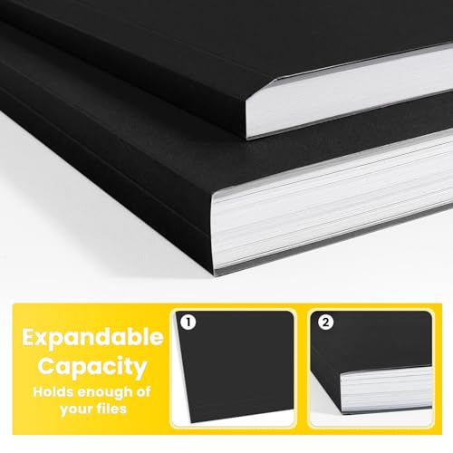 SUNEE File Folders, 18 Pack Manilla Folders 8.5 x 11, 1/3 Cut Tab for Easy Labeling and Organization, Durable Standard Paper for Home, Office, School Filing, Black - color: Black
