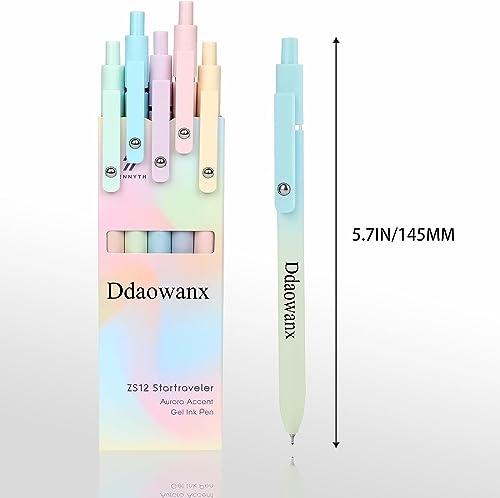 Ddaowanx Gel Pens, 5 Pcs 0.7mm Quick Dry Black Ink Pens Fine Point Smooth Writing Pens, Cute Office School Supplies Gifts for Women (5 Pcs Gradient-Black Ink) | Fine Point Smooth Writing Pens for Nurses,Teachers,Cute Stationery Office&School Supplies,Gift
