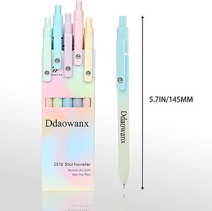 Ddaowanx Gel Pens, 5 Pcs 0.7mm Quick Dry Black Ink Pens Fine Point Smooth Writing Pens, Cute Office School Supplies Gifts for Women (5 Pcs Gradient-Black Ink) | Fine Point Smooth Writing Pens for Nurses,Teachers,Cute Stationery Office&School Supplies,Gift