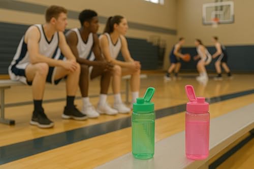 Plastic Water Bottles 24 oz 3 Pack Colors May Vary Flip Top BPA Free Reusable Sports Water Bottles for Gym Workout School Travel Daily Hydration