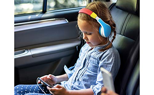 eKids New Kid Friendly Headphones Made Just for Kids with Built in Volume Limiting Feature for Safe Kid Friendly Sound (Multi-Color)