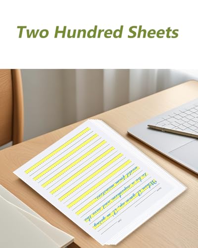 Write Beginner Paper Level 1 Paper with Lines, Yellow Highlighted, 100gsm, 11 x 8.5'', 200 Sheets - size: 200 Sheets