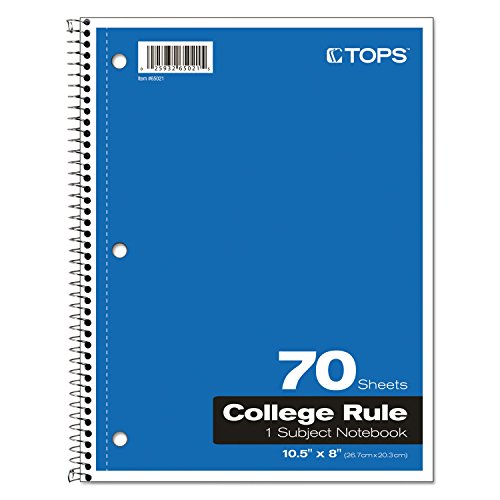 Oxford Spiral Notebook, 1-Subject, College Ruled Paper, 70 Sheets, Color May Vary, 1/Notebook (65021) (Pack of 1) - style: 70 Sheets (College Rule)
