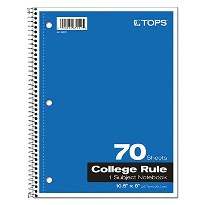 Oxford Spiral Notebook, 1-Subject, College Ruled Paper, 70 Sheets, Color May Vary, 1/Notebook (65021) (Pack of 1) - style: 70 Sheets (College Rule)