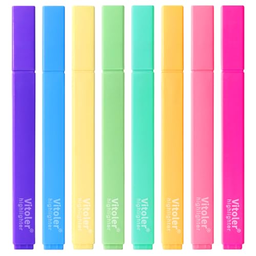 Vitoler Highlighters,Pastel,Quick Dry,Chisel Tip,Aesthetic 8Pcs | Cute Pastel,No Bleed,Bible Study for Journaling Planner Notes School Supplie - color: Bible Colour, size: 8