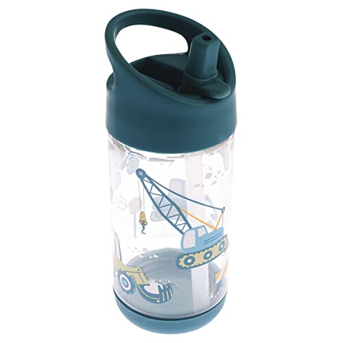 Stephen Joseph, Kids Flip Top Water Bottle, 10 oz Tritan BPA Free, Water Bottle for Girls & Boys, Back to School Flip Top Bottle, Construction - color: Construction