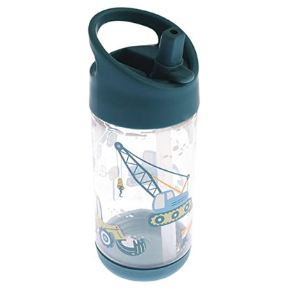 Stephen Joseph, Kids Flip Top Water Bottle, 10 oz Tritan BPA Free, Water Bottle for Girls & Boys, Back to School Flip Top Bottle, Construction - color: Construction