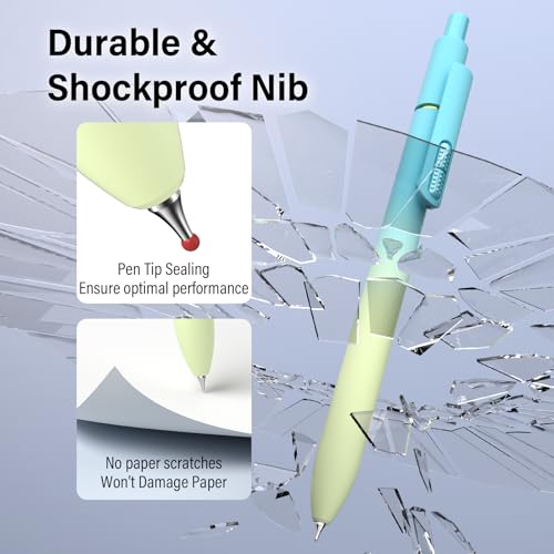 0.7mm Gel Pens Black Ink, 8 Pack Retractable Pens with Fidget Clip | Medium Point Smooth Writing, Quick-Drying, No Smudges, Stress Relief, Journaling, Note Taking, School, Office, Student/Adults - color: Gradient -8Pcs Black Ink
