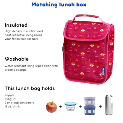 J World Lollipop Kids Rolling Backpack & Lunch Bag Set for Elementary School. Carry-On Suitcase with Wheels, Fox - color: Fox