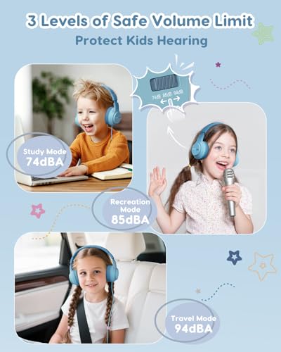 Acer Kids Headphones, 74/85/94dB Volume Limiter, Foldable Wired Over Ear Headphones for Travel, 3.5mm Jack, Toddler Headphones for School, iPad, Chromebook, Tablet, Green - color: Green