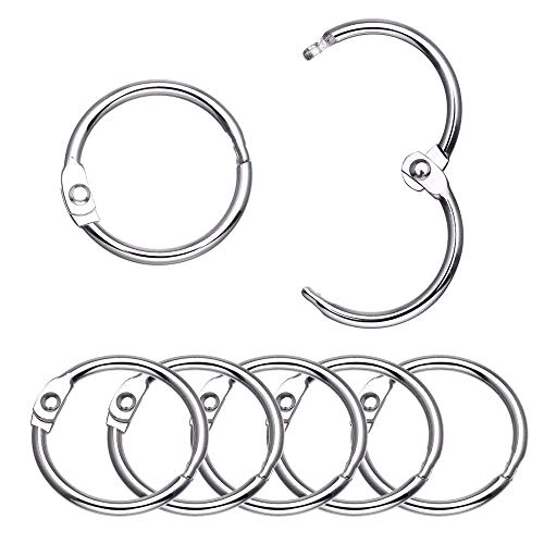 Antner 100PCS 1 1/5 Inch Loose Leaf Binder Rings Nickel Plated Small Metal Book Rings Keyrings for Paper, Index Cards, Flashcards, Keychains, Crafts, Home Office Organization, Silver - size: 1.2 Inch-100 Pieces