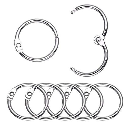 Antner 100PCS 1 1/5 Inch Loose Leaf Binder Rings Nickel Plated Small Metal Book Rings Keyrings for Paper, Index Cards, Flashcards, Keychains, Crafts, Home Office Organization, Silver - size: 1.2 Inch-100 Pieces