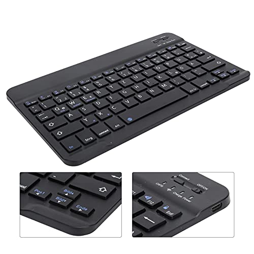 German Keyboard 10Inch Keyboard German Layout USB Computer Keyboard for Laptops, PC(Black)