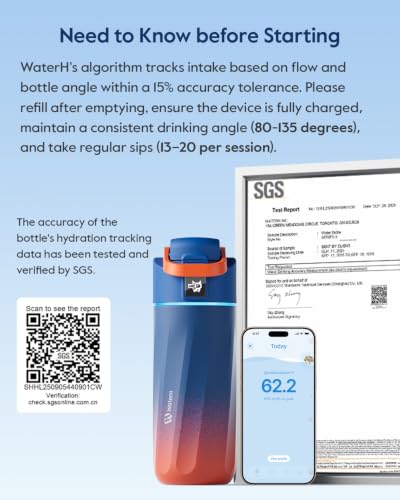 WATERH BOOST Kids Smart Water Bottle with Reminder & Tracker, 16oz | BPA-Free, Vacuum Insulated Stainless Steel, 24H Cold & 12H Hot, DIY Fridge Magnets, Rubber Base, Ideal for Travel & Camping - color: Ara Macao