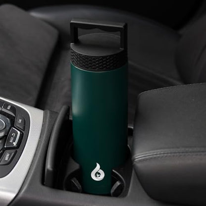 BJPKPK Insulated Water Bottles, Dishwasher Safe 18 oz Water Bottle with Handle, Leakproof BPA Free Thermal Flasks, Stainless Steel Jug for Sports, Army Green - color: Army Green, style: 18oz