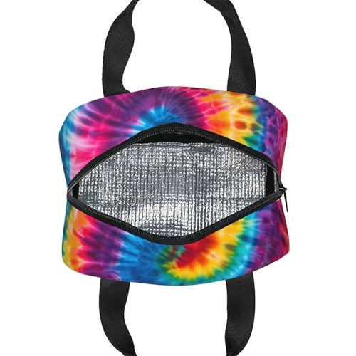 Tie Dye Lunch Box - Insulated Lunch Bags for Kids Boys Girls Reusable Lunch Tote Bags, Perfect for School/Camping/Hiking/Picnic/Beach/Travel - color: Tie Dye
