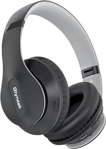 Wireless Bluetooth Headphones Over Ear 65H Playtime HiFi Stereo Headset with Microphone and 6EQ Modes Foldable Bluetooth V6.0 Headphones for Travel Smartphone Computer Laptop - color: Grey
