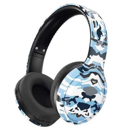 Kids Bluetooth Headphones, Kids Headphones Wireless with Built-in Mic, HD Sound, Over-Ear Foldable Bluetooth 5.3 Headsets for Boys Girls School Travel Airplane iPad Tablet (Blue)
