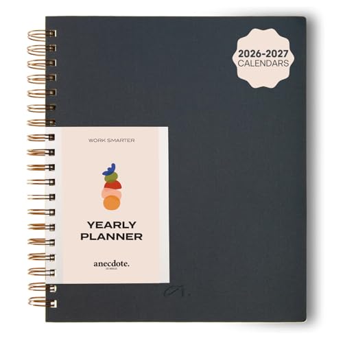 Anecdote Spiral Planner w/2026-2027 Calendar (8.5" x 10") | Start Anytime - 52 Weeks, Undated Planner Pages | To-Do List Organizer, Plan Your Success, Achieve Productivity Goals (Ink Blue) - color: Ink Blue, size: Spiral (8.5" x 10")