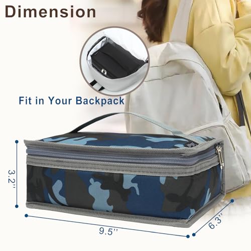 FlowFly Small Insulated Lunch box Portable Soft Bag Mini Cooler Thermal Meal Tote Kit with Handle for Work & School, Camo - color: Camo#143