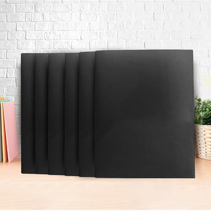 Easykart Plastic Folders with Pockets - (Black, 24 Pack), 2 Pocket Poly Folders for School, Home or Office, Durable Heavy Duty File Folders - size: 24 PCs