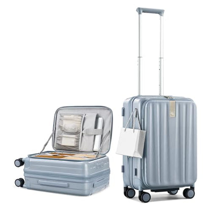 Hanke 20 Inch Expandable Carry On Luggage Airline Approved Top Opening Hard Shell Suitcases with Wheels Lightweight Travel Luggage Carry On Suitcase for Woman Men-Grey - color: Grey, size: 20 Inch Expandable