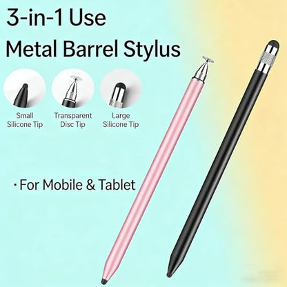 3-in-1 Stylus Pen for Samsung Galaxy Tab A11/A11+/A9+/A9/A8/A8 Plus/A7/A7 Lite, Stylus for iPad Pro/iPhone/Fire/Surface Tables Android,&iOS All Touch Devices (3 in 1 Rosegold) - color: 3 in 1 RoseGold