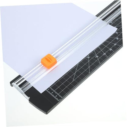 2pcs Mini Paper Cutter Trimmer with Foldable Ruler Lightweight Portable Scrapbooking Craft Tool for Students Home Office Precise Smooth Cutting for Photos Cardstock Black